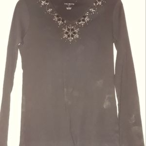 Talbots black sequin top.sz.small